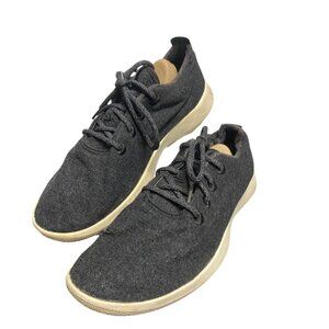 Allbirds Mens Wool Runners WRM11 Black Lace-Up Sneakers With Minor Wear